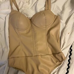 Faux leather body suit